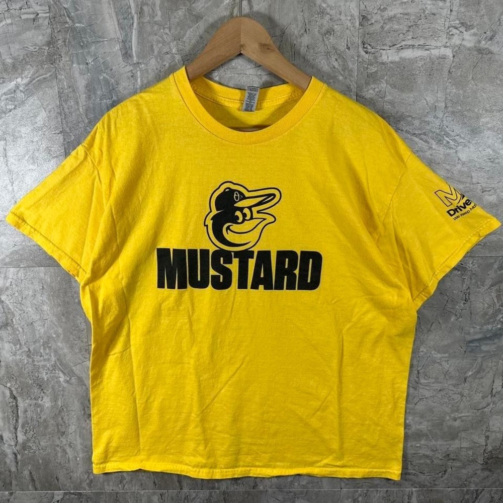 MLB Yellow Baltimore Orioles Mustard T-Shirt Mens Size XL #MLB #baseball